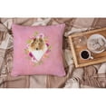 thumbnail image 4 of Collie Pink Flowers Fabric Decorative Pillow, 4 of 4