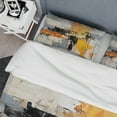 thumbnail image 4 of Designart "Yellow and Black Abstract Arrangement II" Abstract Bedding Covert Set - Abstract Yellow Modern Bed Set With 2 Shams, 4 of 6