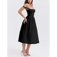 thumbnail image 3 of Sunloudy Vestido midi de verano para mujer, sin mangas, sin espalda, color sólido, cintura alta, vestido de fiesta Sunloudy moda, 3 of 7