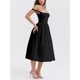 thumbnail image 3 of Sunloudy Vestido midi de verano para mujer, sin mangas, sin espalda, color sólido, cintura alta, vestido de fiesta Sunloudy moda, 3 of 7
