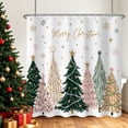 thumbnail image 5 of Tchckioa Pine Tree Snowflake Shower Curtain,72x72 Inch Privacy Protection Hooks Bath Curtain for Bathtub, 5 of 6