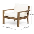 thumbnail image 3 of Outdoor Acacia Wood Club Chairs with Cushions, 3 of 5
