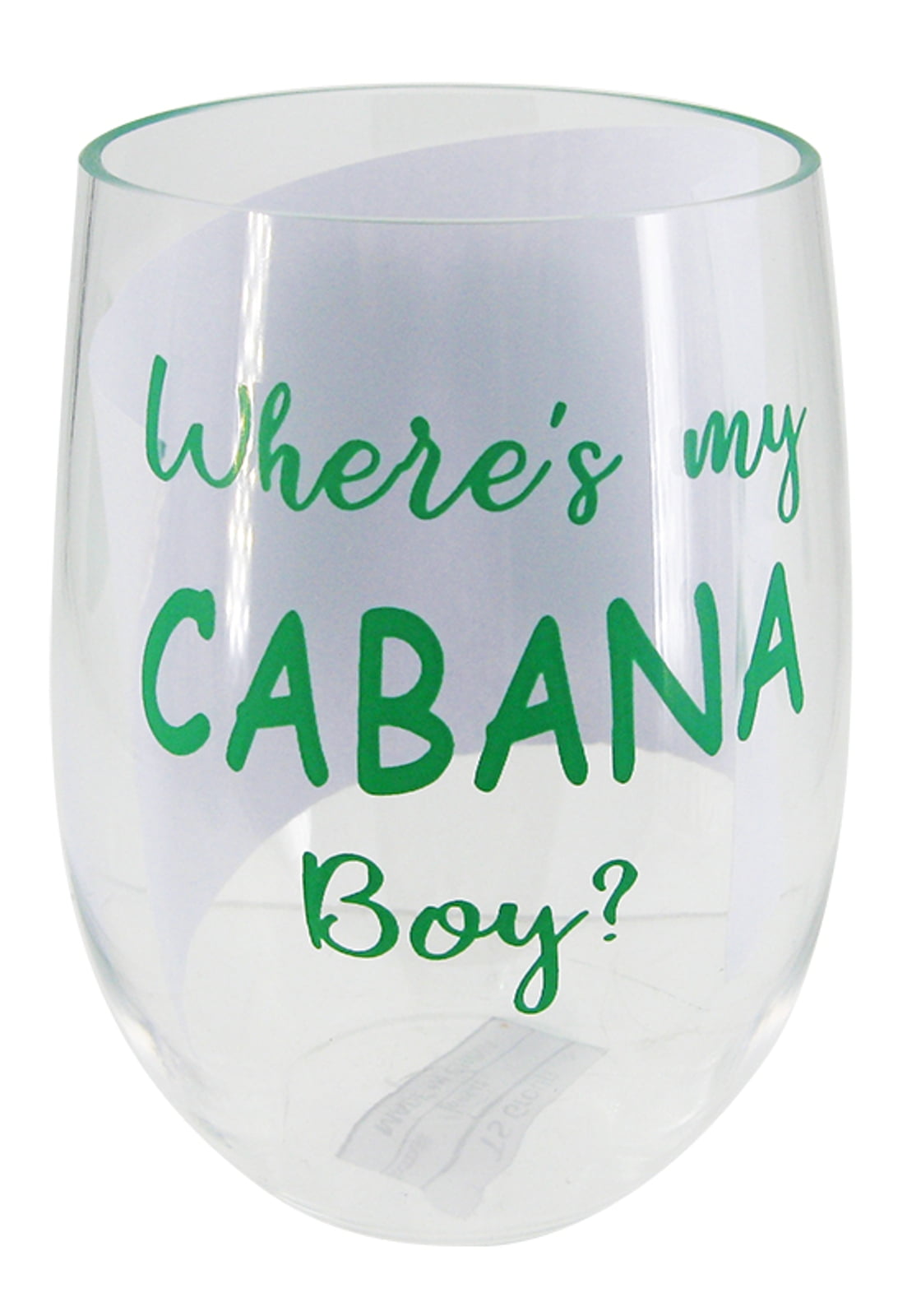 Wheres My Cabanna Boy and Flip Flops Stemless Wine Glass 20 Ounces