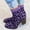 Purple, variant on BONIXOOM Rain Boots For Women Mid Heel Synthetic Leather Slip-On Ankle Winter Purple