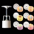 thumbnail image 2 of LAICAIW DayCount Mooncake Stamps Set, Cake Hand Press Mold 1 Barrel 6 Floral Patterns Manual Cake Pastry Pressure Mould for Party, 2 of 6