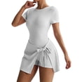 thumbnail image 2 of MLCDZ Women's Athletic Tennis Jumpsuit with Built in Shorts Summer Short Sleeves Crew Casual Lightweight Back Beautiest Golf Yoga Outdoor Sports Romper, 2 of 9