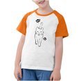 thumbnail image 5 of SGFCWSX Girls Short Sleeve Raglan T-Shirt, Teens Regular Fit Crew Neck Graphic Tees Summer Tops Orange Size 13-14 Years, 5 of 8