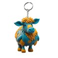 thumbnail image 1 of MesaSe Key Chain Exquisite Cute Acrylic Cow Keychain Bright Colors Durable Keychain Pendant for Backpack Bag Key, 1 of 10