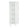 thumbnail image 6 of SalonMore Kitchen Bathroom Narrow Tall Storage Cabinet, Freestanding Kitchen Side Tower Organizer W/ 2 Door & Adjustable Shelf, White, 6 of 16