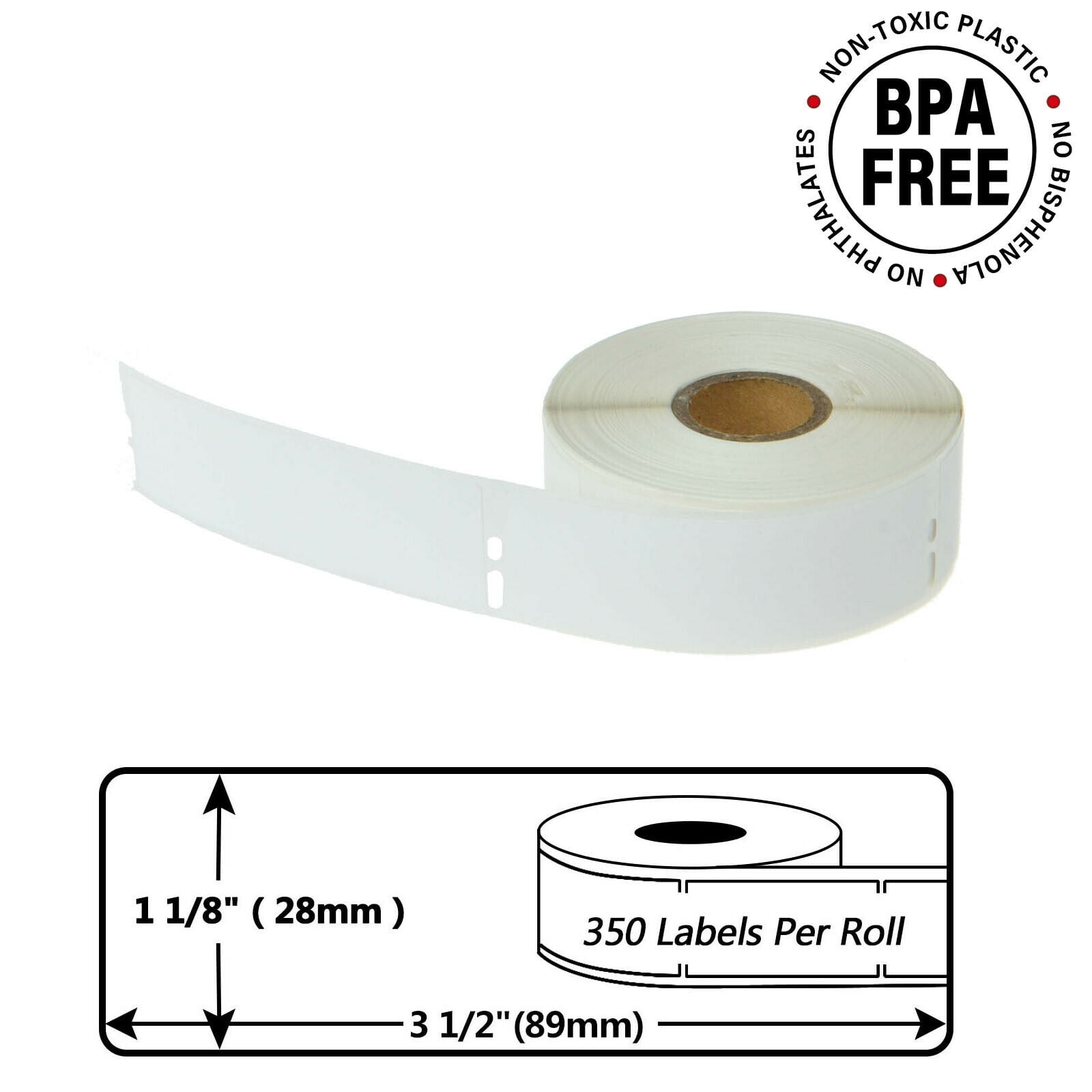 GREENCYCLE 5 Roll (350 Labels/Roll) Standard White Shipping Address Label Compatible for Dymo 30252 1-1/8''(28mm) X 3-1/2''(89mm) LabelWriter Printer,BPA Free