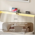 thumbnail image 2 of ANYKOON Twin Bed Frame with Upholstered Headboard & Charging Ports, Heavy Duty Metal Frame, 800 lbs Support, Easy Setup, 2 of 7
