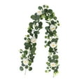 thumbnail image 3 of Guirnalda de eucalipto con flores Arreglo floral Centro de mesa Artificial 180cm, 3 of 9