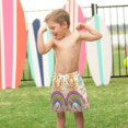 thumbnail image 4 of FORMRS Boys Swim Trunks Quick Dry Mesh Liner Boardshorts Sizes XS-XL, Beige Rainbow, 4 of 7