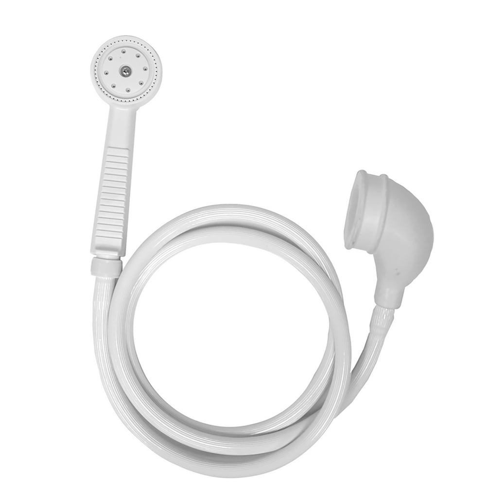 Danco Versa Spray Adjustable Portable Handheld Shower Head for Round Garden Tub Spouts, White