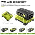 thumbnail image 6 of 40V Charger Replacement for Ryobi 40V Battery Charger, OP401 Charger Compatible with Ryobi 40V Lithium Battery OP4040 OP4050 OP4050A OP40601 OP4026 OP4015 OP4030 Charger, 6 of 8