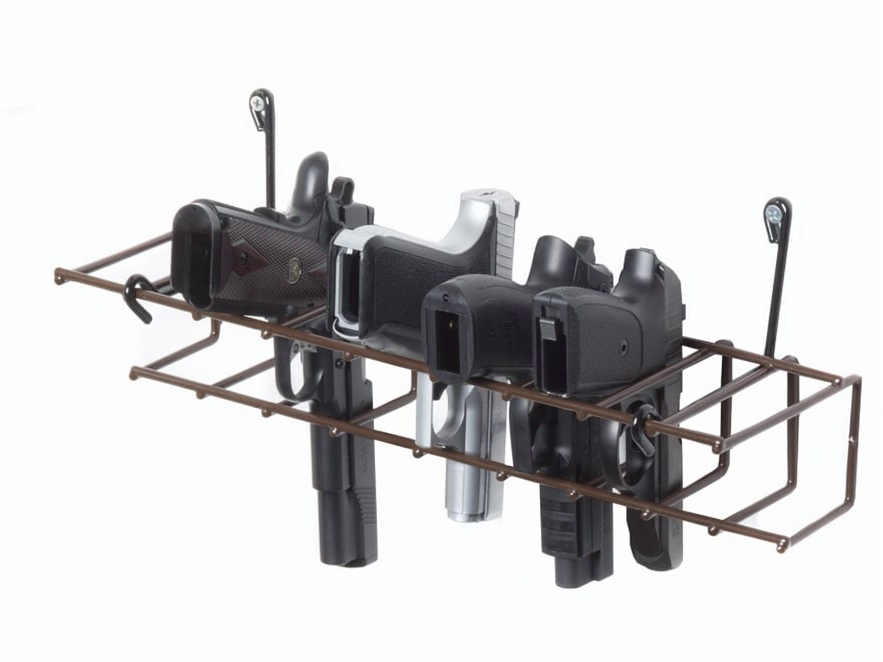 Rack'Em Racks 9 Pistol Add-On Pistol Rack with Mount Anywhere Hooks Brown
