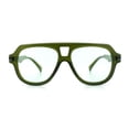 thumbnail image 3 of Retro Vintage Vibe Unique Horned Hinge Thick Plastic Racer Sunglasses All Green, 3 of 7
