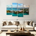 thumbnail image 2 of Elephant Stock Bermuda Beach Houses Wall Art - Horizontal Multi Panel Canvas - Living Room Wall Decor - Beach Multi Panel - Blue And Teal Decor - 84" x 54", 2 of 8