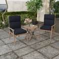 thumbnail image 3 of Jordan Manufacturing 44" x 22" Navy Solid Rectangular Outdoor Chair Cushion with Ties and Hanger Loop, 3 of 14