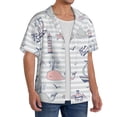 thumbnail image 2 of PAYOHTO Marine Theme Striped Mens Hawaiian Casual Short-sleeved Shirt Tropical Summer Beach Button Down Shirts, 2 of 7