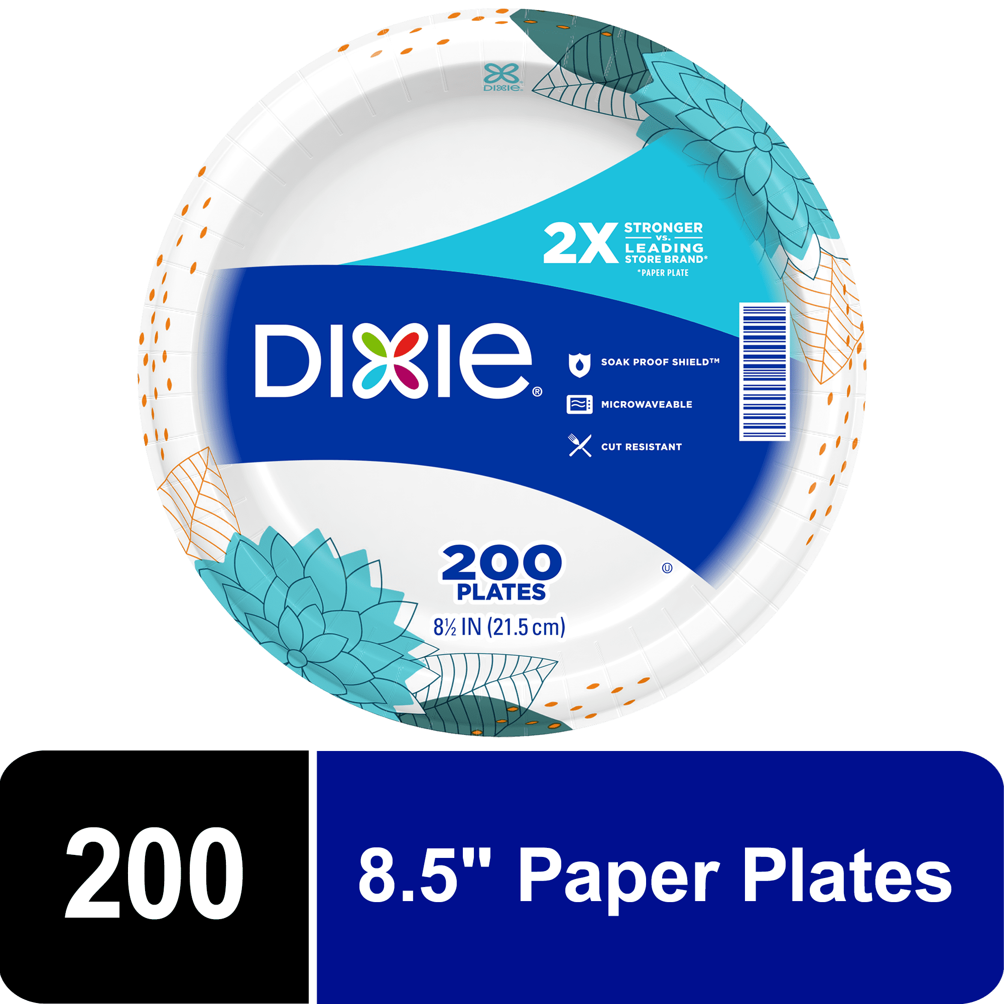 Dixie Disposable Paper Plates, 8.5 in, 200 count