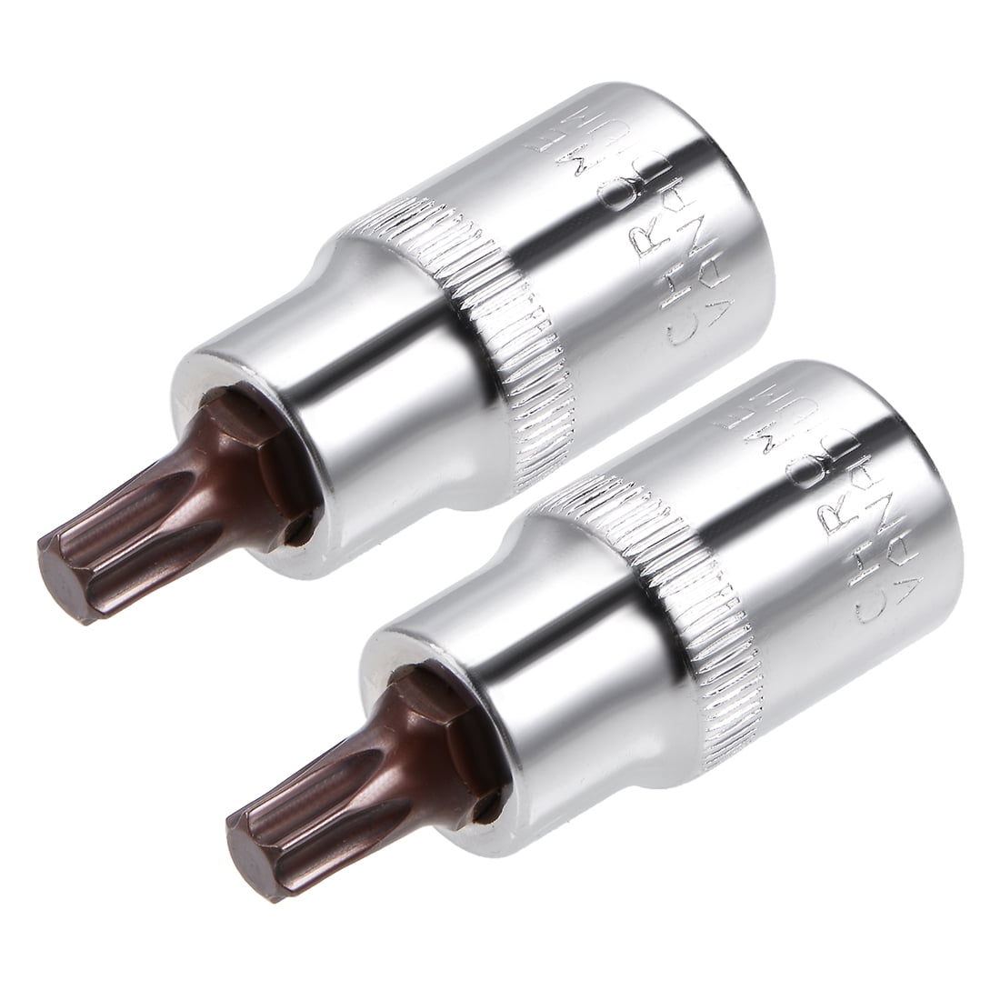 1/2Inch Drive T45 Torx Bit Sockets S2 Steel 55mm Length 2 Pcs