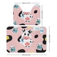 thumbnail image 2 of 2 Pieces Bathroom Rugs Set With U-Shaped Mat Bath Mat, Milk Cow Non Slip Thick Soft Bath Rug Set, Machine Wash Absorbent Mats For Bathroom, 2 of 6