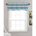 thumbnail image 3 of Faux Linen Valances for Windows Dark Blue Gray White Curtains Valance Light Filtering Rod Pocket Small Window Treatment for Kitchen Living Room Bedroom 60x18In, 3 of 6