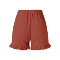 thumbnail image 7 of YMNXA Women's Summer Shorts Elastic Waisted Solid Color Straight Leg Ruffles Comfortable Fashion Shorts For Daily Wear,Rd2,Xl, 7 of 7