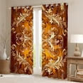 thumbnail image 2 of Erosebridal Boho Damask Curtains for Living Room,Baroque Floral Style Curtains for Living Room,Gold Orange Gothic Theme Curtains and Drapes (42x90) For Teens,Ultra Soft Room Decoration, 2 of 7