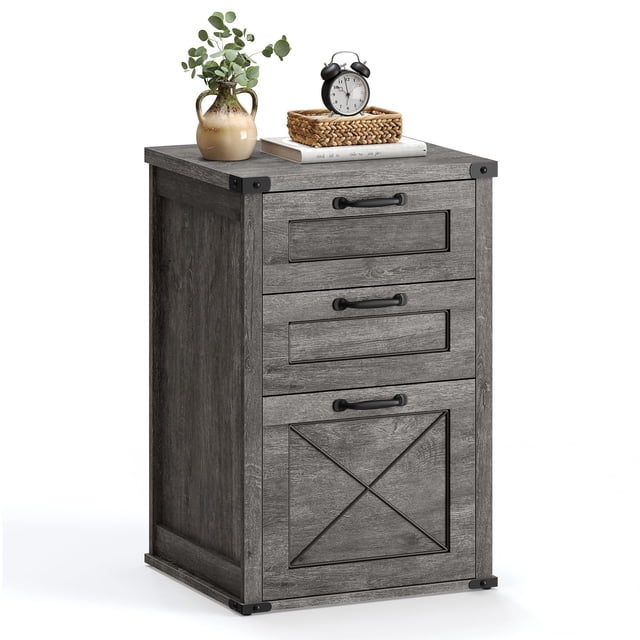 Archivador VASAGLE con soporte para impresora de 3 cajones, gris