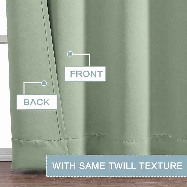 OVZME Light Green Blackout Curtains, 40x36, Set of 2 photo 5