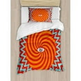 thumbnail image 3 of Vintage Decor Queen Size Duvet Cover Set, Inner Eye in Centre of Spiral Lines with Concentric Circle Pattern Hypnotic Art, Decorative 3 Piece Bedding Set with 2 Pillow Shams, Multi, by Ambesonne, 3 of 3