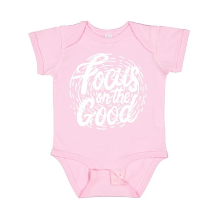 

Inktastic Inspirational Quote Focus on the Good in White Text Boys or Girls Baby Bodysuit