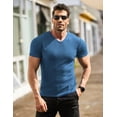 thumbnail image 3 of COOFANDY Men's Gym Muslce Tee Stretch Short Sleeve V Neck Workout T Shirts Bodybuilding Training Fitness Casual Hipster Tops, 3 of 10
