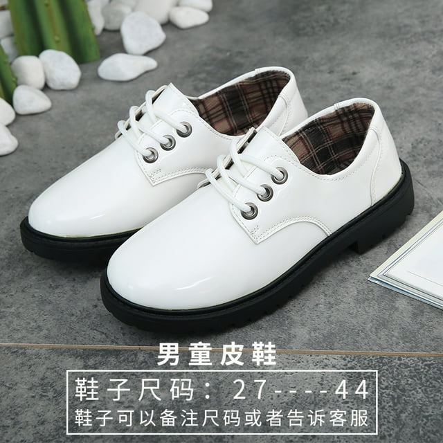 New Children‘s Leather Shoes Men‘s and Women‘s Soft Bottom Small Leather Shoes British Style Stage Performance Shoes Martin Boots Small Military Boots