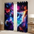 thumbnail image 2 of Erosebridal Magical Wolf Curtains and Drapes (42x63), Space Planets Nebula 30%-50% Black Out Curtains, 2 of 6
