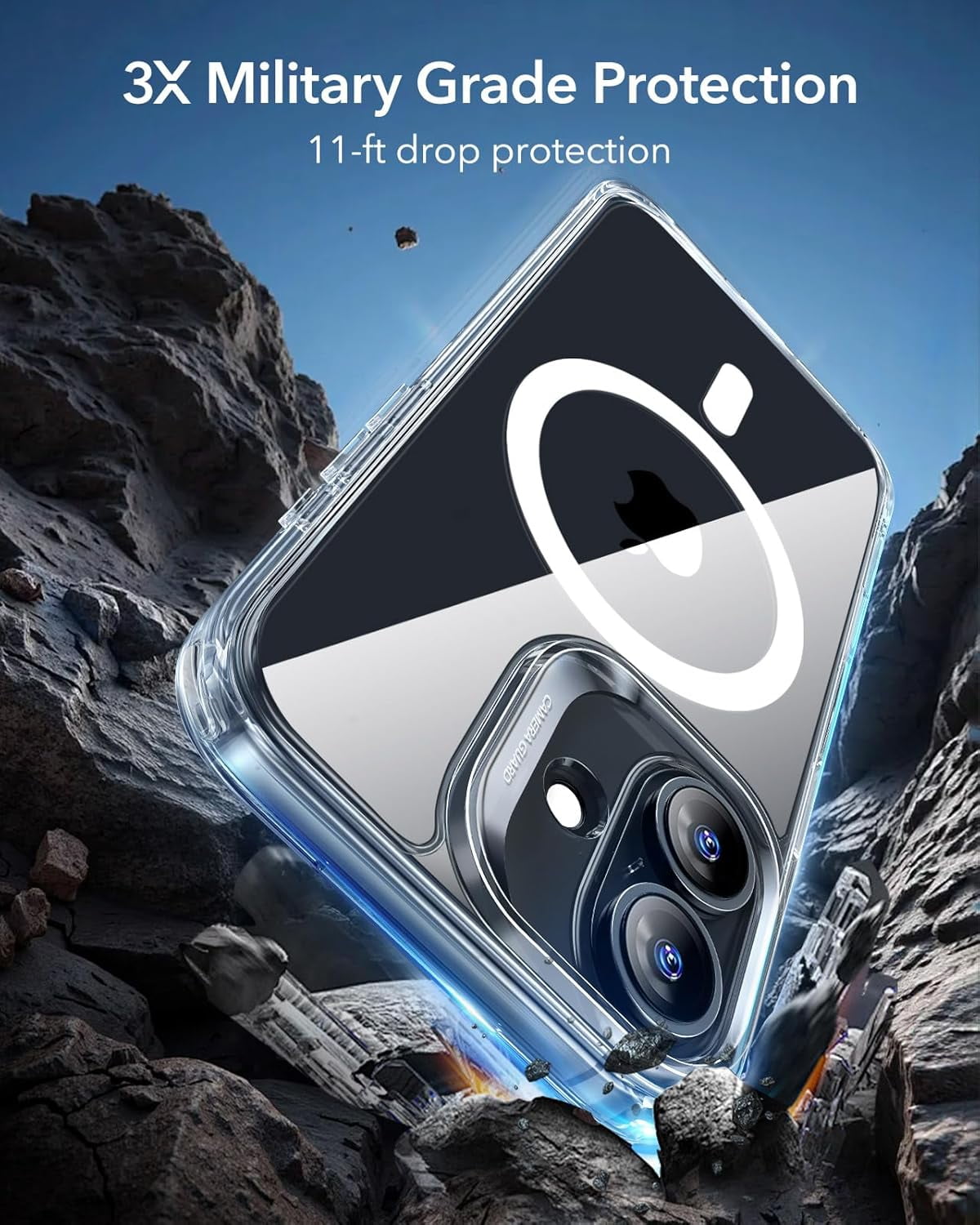 CRKMGS-for iPhone 17 Case, Camera Control, Compatible with MagSafe, Shockproof Military-Grade Protection, Magnetic Phone Case for iPhone 17, Classic Hybrid Case, Clear