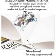 thumbnail image 3 of Bianyo Bleedproof Marker Paper Pad, A4(8.27"X11.69"), 50 Sheets, 18 LB / 70 GSM, Glue-Bound, 100% Cotton, White, Ideal for Use with Markers and Ink Mediums, 3 of 6
