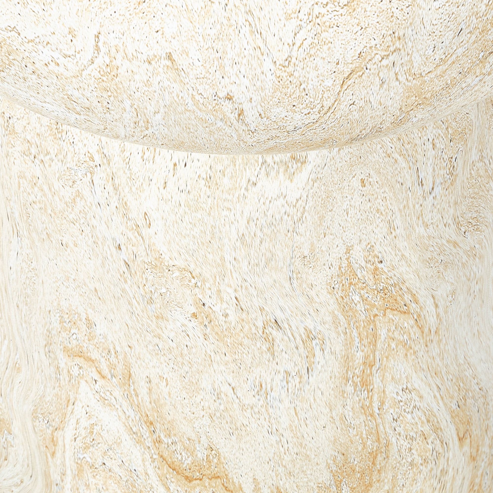 Mintazer 19.68" H Mushroom-Shaped Outdoor Side Table, Geometric Pedestal End Table with Travertine Texture, Modern Accent Table for Patio Living Room, Beige