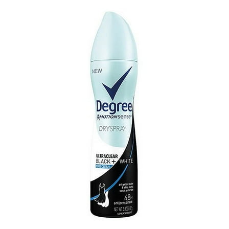 Degree Women Ultra Clear Dry Spray Black Plus White Pure Clean Antiperspirant Deodorant, 3.8 oz, 2 Pack