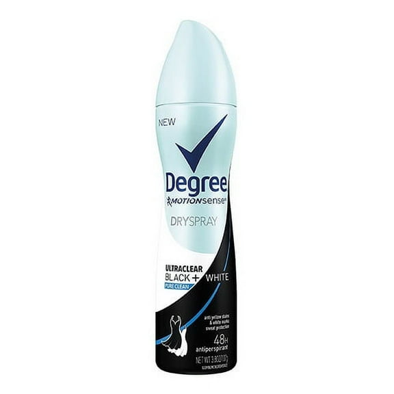 Degree Women Ultra Clear Dry Spray Black Plus White Pure Clean Antiperspirant Deodorant, 3.8 oz, 2 Pack