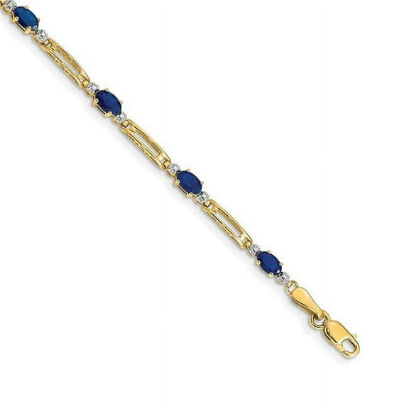 Primal Gold 14 Karat Yellow Gold Completed Fancy Diamond and Sapphire Bracelet