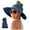 Blue, variant on TYGHBN Lanyard Summer Hats for Women Foldable Hiking Hat for Men Womens Sunshade Hat Korean Edition Women Open Top Big Sunscreen Sun Hat No Top Foldable Hat