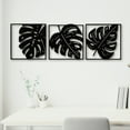 thumbnail image 5 of Wooden Wall Art for Home Decoration |Three Pieces Leaf Set | Black, 5 of 7