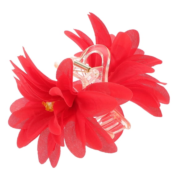 ADDHAT Red Flower Hair Clip Set for Women, Hair Accessories, Stylish Plastic Hairpin, Lightweight and