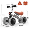 thumbnail image 3 of Wdmiya Baby Balance Bike 1 Year Old, Toddler Bike For Boy Girl Birthday Gift, 1-3 Years Toddler First Bike With No Pedal & Silence Wheels, Ride On Toy Gifts, Grey Rocket, 3 of 7