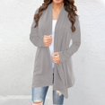 thumbnail image 2 of Jxximdong Cardigans for Women, Lightweight Knit Loose Long Sleeve Sweater Casual Soft Drape Open Front Fall Coats, Women's Bolero Shrugs Gray, 2 of 7