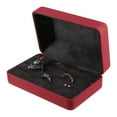 thumbnail image 4 of Unique Bargains 1Pc Multiple Ring Box Jewelry Storage Display Stand Ring Organizer Case PU Leather Gift Box for Wedding Red, 4 of 7