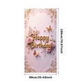 thumbnail image 3 of Pink Floral Themed Happy Birthday Banner Background Backdrop Party Supplies for Birthday Decoration Photography Props Party Decorations Birthday Party Setup Celebrations, 3 of 7